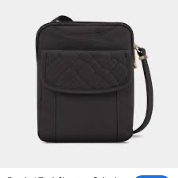 Travelon Anti-Theft Signature Quilted Slim Pouch Crossbody Purse - Picture 2 of 16